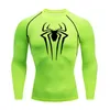 Protección solar Deportes Segunda piel Camiseta para correr Fitness para hombre Rashgarda MMA Camisa de compresión de manga larga Ropa de entrenamiento 240312