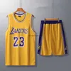 City version Lakers jersey James 23 team uniform round neck vest basketball adult and childrens set