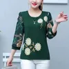 Women's T Shirts 5xl Women Spring Summer Bluses Lady Fashion Casual Half Sleeve O-Neck Collar Flower Printing Blusas Tops