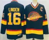 Pavel Bure Jersey 10 Vancouver Ice Hockey Jersey 16 Linden Jersey Retro Sport 스웨터 스티치 문자 번호 Black S-XXXL