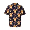 Mäns casual skjortor tiger jul strand skjorta tecknad stjärnor tryck hawaiian manliga coola blusar kortärmade harajuku mönster kläder