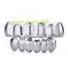 Hip hop grillz conjunto banhado a ouro liso 6 dentes parte inferior com ouro rosa ouro prata e preto grillz para jóias masculinas