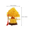 Dekorativa blommor Citrine Macrocarpa Classic Chinese Style Decoration Tree Crystal Statue Ornament Home Prorning Money Bonsai Luck