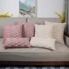 Pillow Tosleo Faux Wool Throw Covers Beige Wavy Decorative Boho Case Couch Soft Plush Square For House &