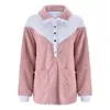 Women's Jackets Plush Velvet Lamb Wool Jacket Turn-Down Collar Patchwork Outerwear Coats Autumn And Winter Slim