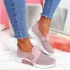 Casual Shoes Autumn Women Sneakers Mixed Colors Sport Lace-Up For Ladies Outdoor Chunky Wedges Zapatillas Mujer 2024