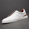 Leather Men's Genuine Italian New White Casual Non-slip Outdoor Comfortable Men Sneaker Sport Tennis Designer Shoes A3 8660