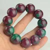 Bangle Natural jadeite bracelet round beads natural ruby jadeite emerald bracelet 240319