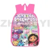 Sacs Hot 3D Anime Gabbys Dollhouse Backpack Femmes Adolescents Sac à école 12/16 pouces Bookbag Children Pink Cartoon Daily Pack Student