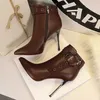 HBP nie markowa oryginalna jakość retro moda seksowne buty na wysokim obcasie Pas Pas Kluczowe pu skórzane damki kostki