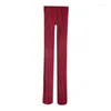 Women Socks Wine Red High Elastic Matte Velvet Pantyhose Spring And Autumn Non-Transparent Flesh Solid Color Stockings S