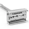 Razor Double Edge Safety Razor Long Handle Butterfly Open Classic Safety Razor, 1 Handle 5 Blades