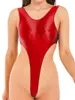 Stage Wear Women Sleeveless Tight Glossy Dance High CutT-Back Zipper Bodysuit Yoga Shaped Rhythmic Gymnastic Leotard Swimsuit Dancewear