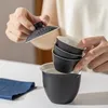찻잔 세트 휴대용 주전자 찻잔이 여행 키트 세라믹 야외 티 포트 중국 냄비와 컵과 함께 세트