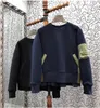 Kadın Hoodies En Kalite Sweatshirt 2024 Bahar Moda Kıyafetleri Kadın Renk Bloğu Patchwork Uzun Kollu Koyu Mavi Siyah Gevşek Jumper