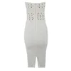 Casual Dresses 2024 Summer Sexy Celebrity Party Women Lace Bodycon Bandage White Dress Strapless Vestidos