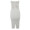 Vestidos casuais 2024 verão sexy celebridade festa mulheres rendas bodycon bandage vestido branco strapless vestidos