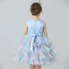 Robe de princesse pour filles, tenue de fête d'anniversaire pour enfants, jupe superposée arc-en-ciel, style d'automne, 240318