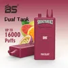 00% Original BS SMOKYSMOKE16000 Puff Disposable E Cigarette Dual Tank with 2 individual mesh coils Power 650mAh rechargeable18ml+18ml 12Flavors Vapes