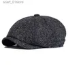 Newsboy Hats Winter Warm News Boys C Mens Soft Octagonal Hat Mens Detective Hat Retro Driver Flat CsC24319