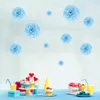 Party Decoration 1pcs Set 7.8inch Blue Paper Flowers Decorations For Birthday Pom Balls Hanging Tissue
