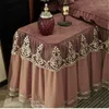 Jupe de Table, couverture en dentelle de couleur unie, tissu décoratif de qualité matelassé, anti-poussière multicolore, 50x60cm