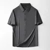 Chemises décontractées pour hommes Arrivée Summer SUPR Large Ice Silk Silk à manches courtes High Elastic Color Couleur plus taille xl 2xl3xl4xl5xl6xl7xl8xl