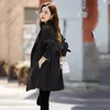 Casual Double Breasted Mid-length Trench Jacket Korean Loose Drawstring Abrigos Gabardina Women Windbreaker Spring Chic Coats 240311