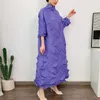 Miyake plissé usine sortie femmes Style décontracté robe irrégulière ample grande taille ceinture mode personnalité