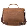 Bag Vintage Handbag Men Messenger Canvas Leather Military Shoulder Crossbody Laptop Bags Sac A Main Modis Bolso Hombre Satchel
