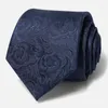 Cravates d'arc de haute qualité Cravate d'affaires pour hommes Costume de style coréen Bleu marine Paisley 8cm Large Cravate Gentleman Party Work Coffret cadeau
