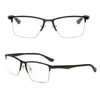 Lunettes de soleil hommes simples affaires Anti Blu Ray Fatigue ultraléger alliage demi-jante cadre lunettes de lecture 0 1 1.5 2 2.5 3 3.5