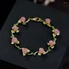 Link Pulseiras Marcas Europeias E Americanas Bem Conhecidas Com Os Mesmos Elementos Plantas Frescas Doce Romântica Rosa Pulseira