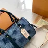 Bolsa jeans fashion de um ombro crossbody boston bolsa feminina azul