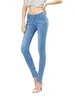 Jeans pour femmes WQJGR Printemps et automne Outfit Taille Femme Taille Minceur Pieds Crayon Bleu Long Pantalon