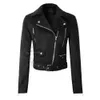 Cappotto da donna in morbida pelle scamosciata in finta pelle Cappotto da moto da donna Punk nero con cerniera corta Design rosa verde cappotti