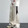メンズパンツ調整可能なウエストズボンの男性長い脚の描画スウェットパンツ深い股の弾性コントラストカラーソフト