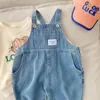 Autumn Children Denim Jumpsuit Toddler Kid Boy Girl Pocket Loose Suspender Long Pant Jeans Fashion Overalls Clothes 17Years 240307