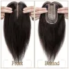 Toppers Snoilite Capelli Toppers 7x13 cm Donne Topper Clip di capelli Parrucca di capelli naturali 100% capelli umani per le donne Base di seta Clip nell'estensione dei capelli