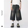 Denim Shorts Hip Hop Casual Shorts Jeans Vintage Summer Pants Fashion Short Pants Oversized Streetwear Varsity Y2k Mens Shorts 240315