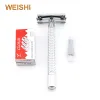 Blade WEISHI Classic Safety Razor Long handle 9306FL Butterfly Shaving razor Chromium surface Top quality 1PCS/LOT