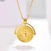 Style Instagram Niche à la mode marque créative foi pièce d'or collier rond chaud antique romain argent plaqué or 8uju