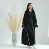 Ubranie etniczne 2 -częściowy satynowy zestaw Abaya Zestaw muzułmańskiego otwartego Abayas dla kobiet Dubai Elegancki indyk Kimono Inner Dress African Islamski zestaw