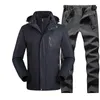 Giacche da caccia Outdoor Uomo e donna Tre in uno Due pezzi Autunno Inverno Plus Pantaloni ispessimento in velluto Tuta rimovibile Mountaine