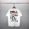قميص Hellstar Fashion Mens Rappe Top American Tide Tide Fun Fun Fun Fun Faull Comic English Letter Loose All Round Collar Shirt Their Tide A15