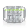 Mode Herren Schmuck Ringe Bands Prong Seting VVS Moissanit 925 Sterling Silber Kreuz Signet Diamant Ring für Männer