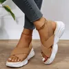 HBP Non-Brand Mode Keil Weibliche Plattform Straße Sommer Outdoor Schuhe Freizeit Sport Keile Frauen Sandalen Alias