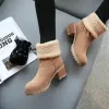 Boots Femmes d'hiver fourrure chaude bottes de neige dames dames chauds en laine chaude botte de cheville chaussures confortables roule