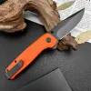 7.24 tum orange handtag fickfoldande kniv svart färdig blad vandring camping utomhus 3,2 oz. Lätt EDC Knives Formen Women Gift