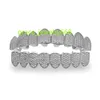 Set di denti superiori e inferiori Set di denti punk con zirconi Gioielli in oro con diamanti bling Denti ghiacciati per uomo